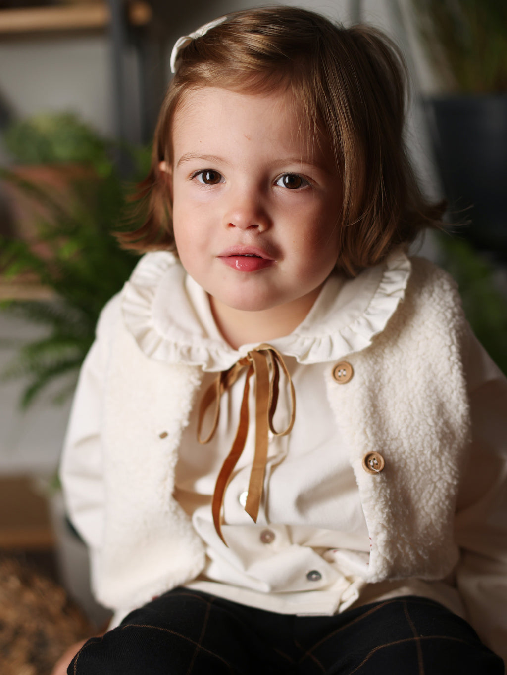 Blouse Papillon velours blanc Les Enfantines