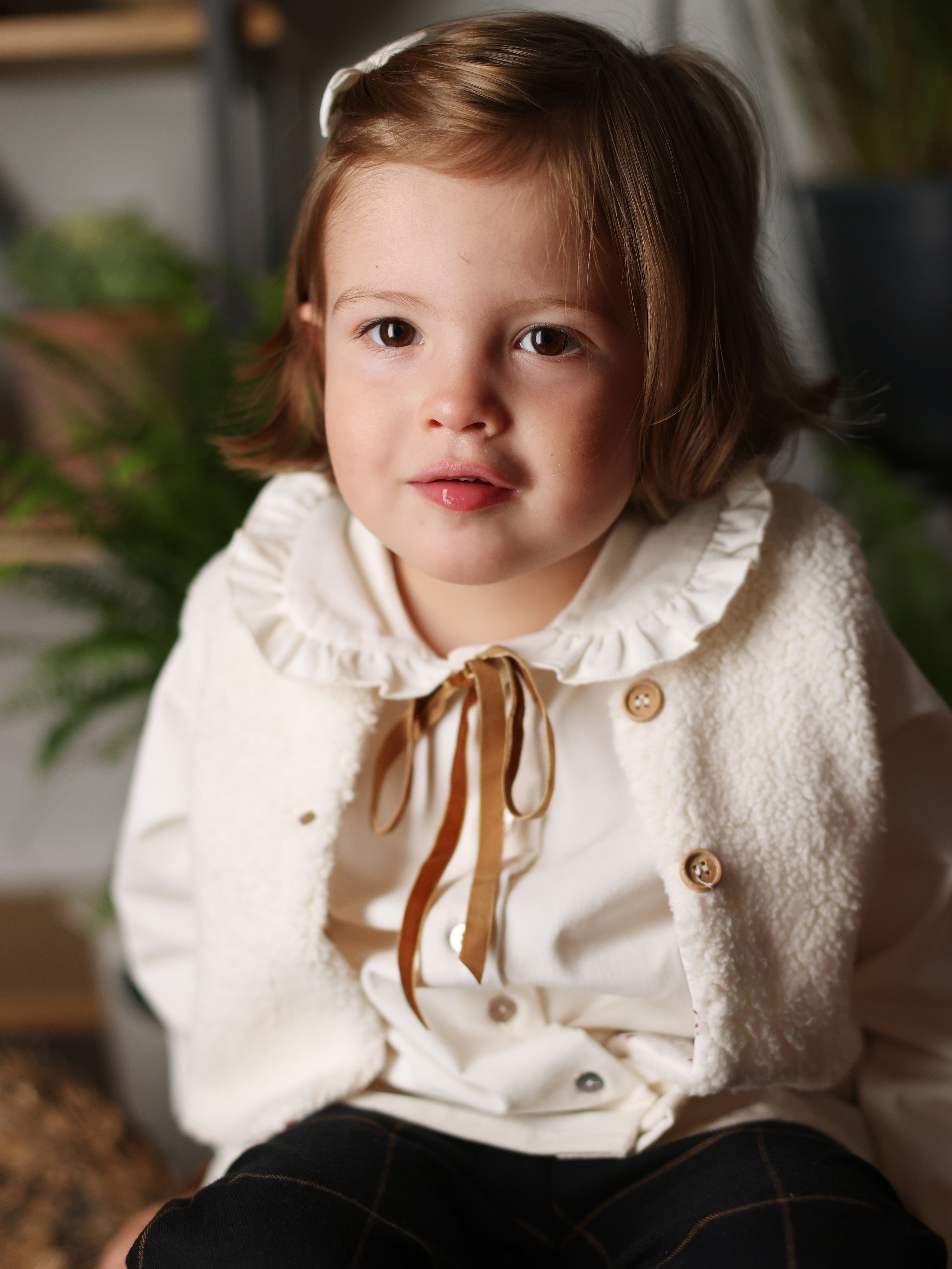 Blouse Papillon velours blanc Les Enfantines