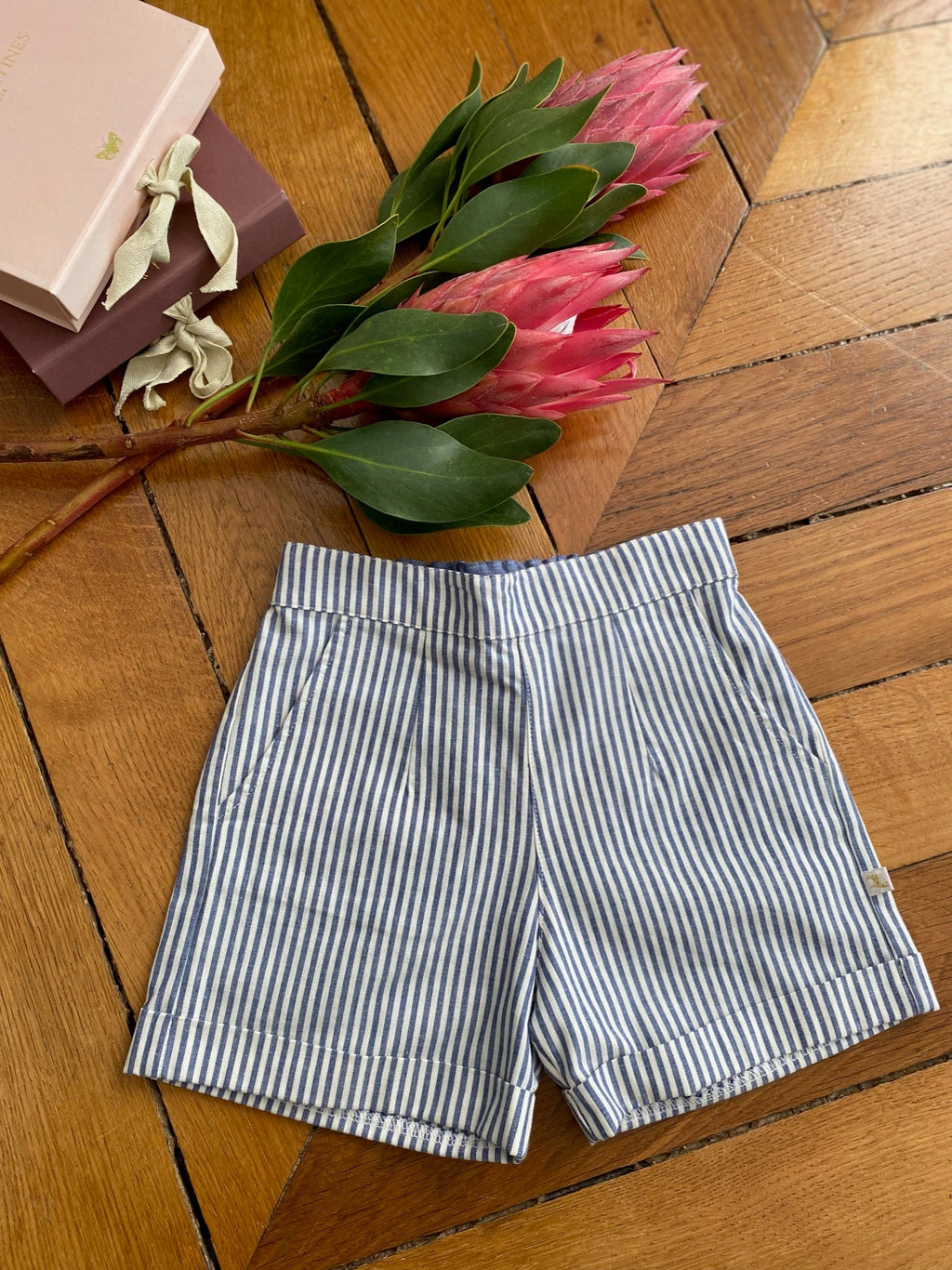 Short Belette rayures marine Les Enfantines