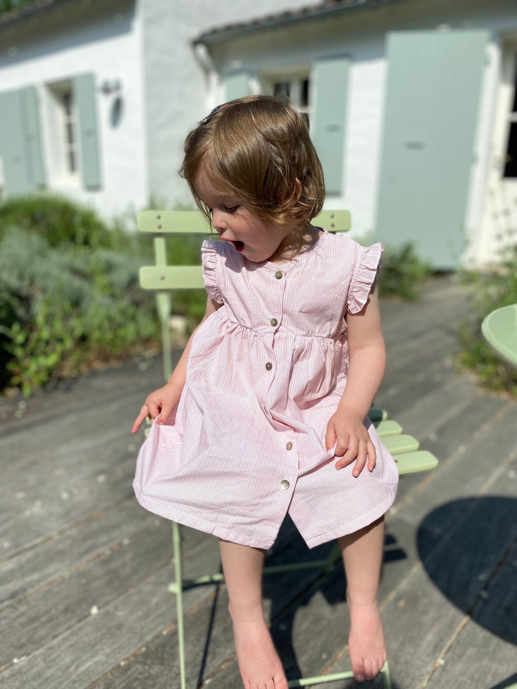 Robe Méduse rayures coquelicots Les Enfantines