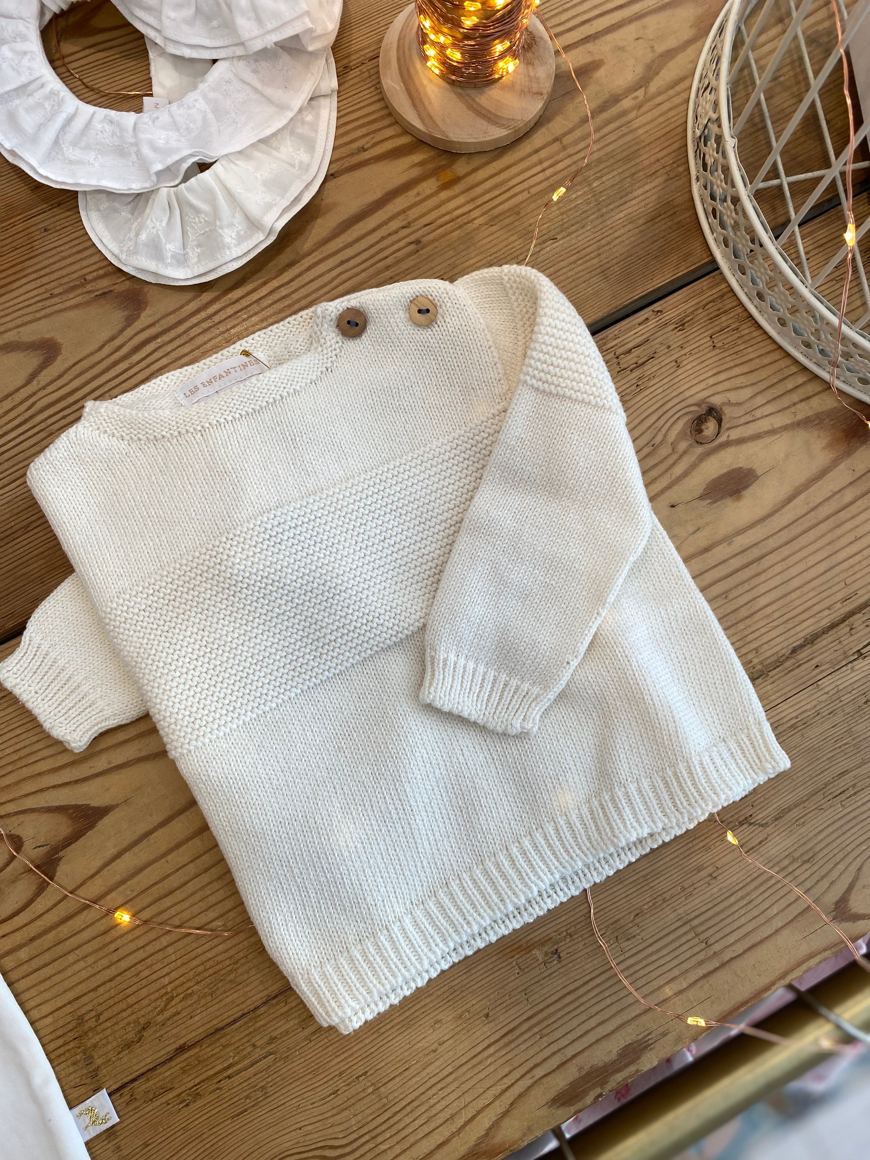 Pull mousse blanc Les Enfantines