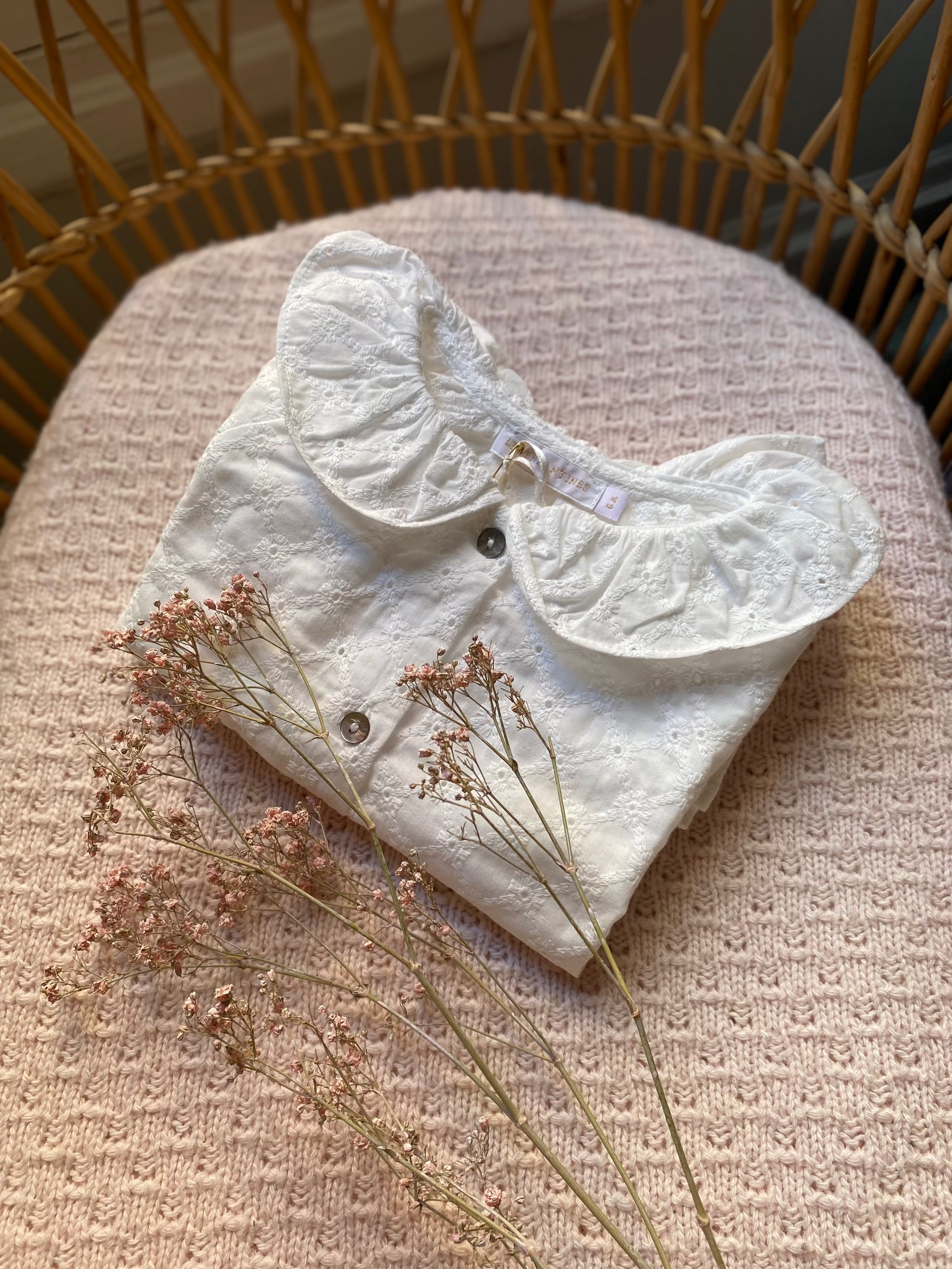 Blouse coquerelle damier blanc Les Enfantines