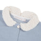 Barboteuse calao velours ciel Les Enfantines