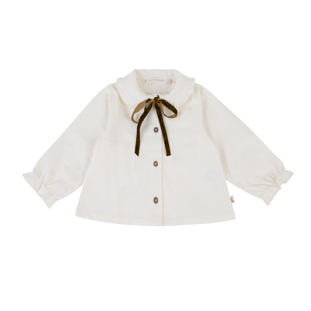 Blouse Papillon velours blanc Les Enfantines