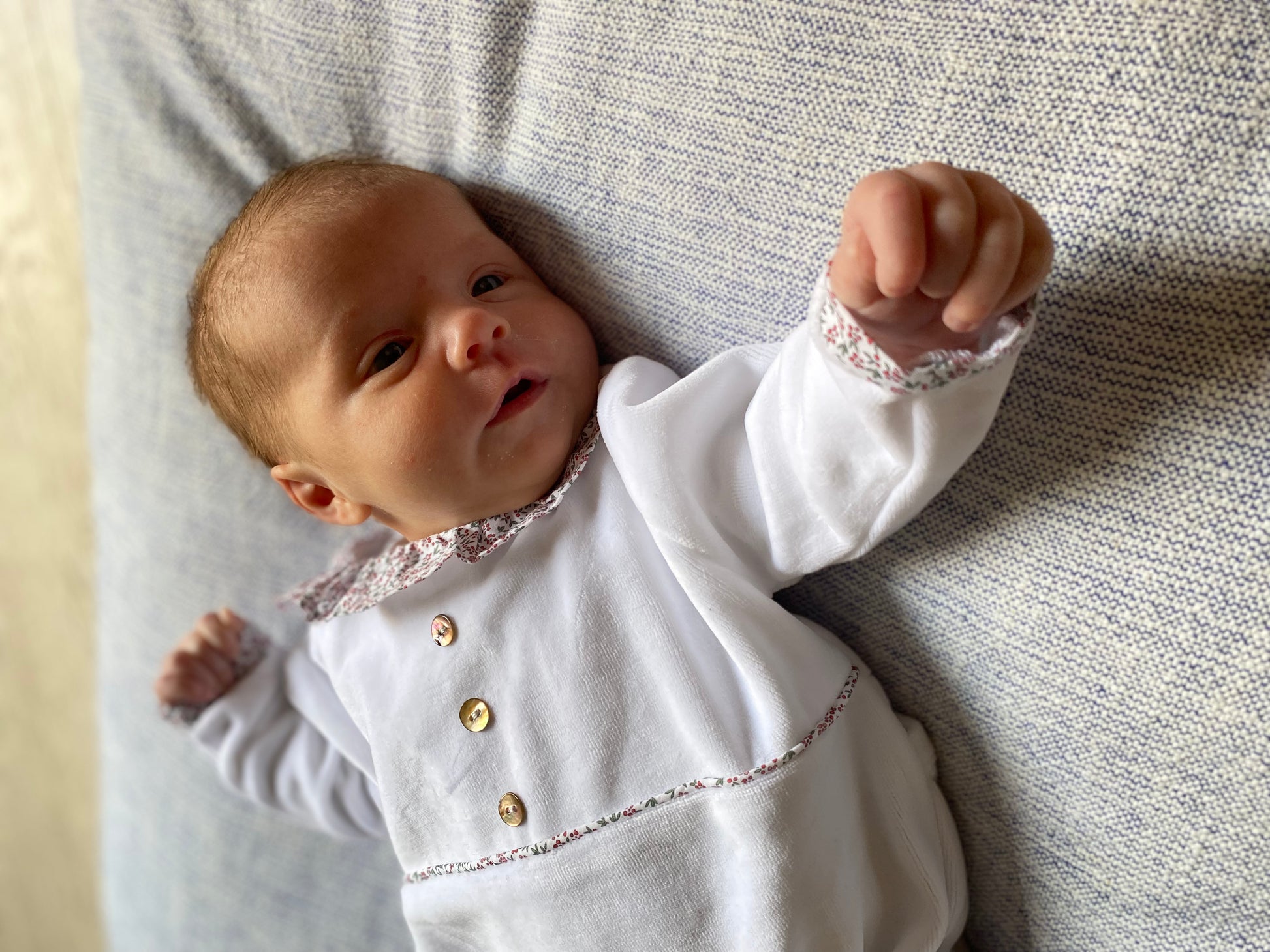 Pyjama loup velours blanc cassé Les Enfantines